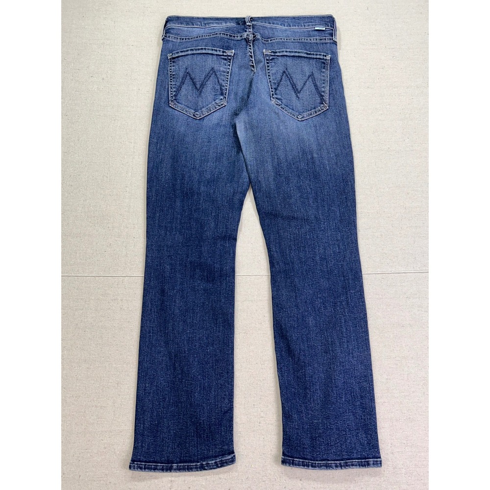 Mother The Mid Rise Dazzler Ankle Jeans On The Edge Blue Straight Leg Size 30 - Picture 12 of 13